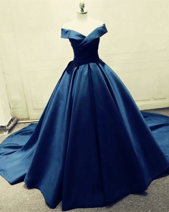blue ball gown dress