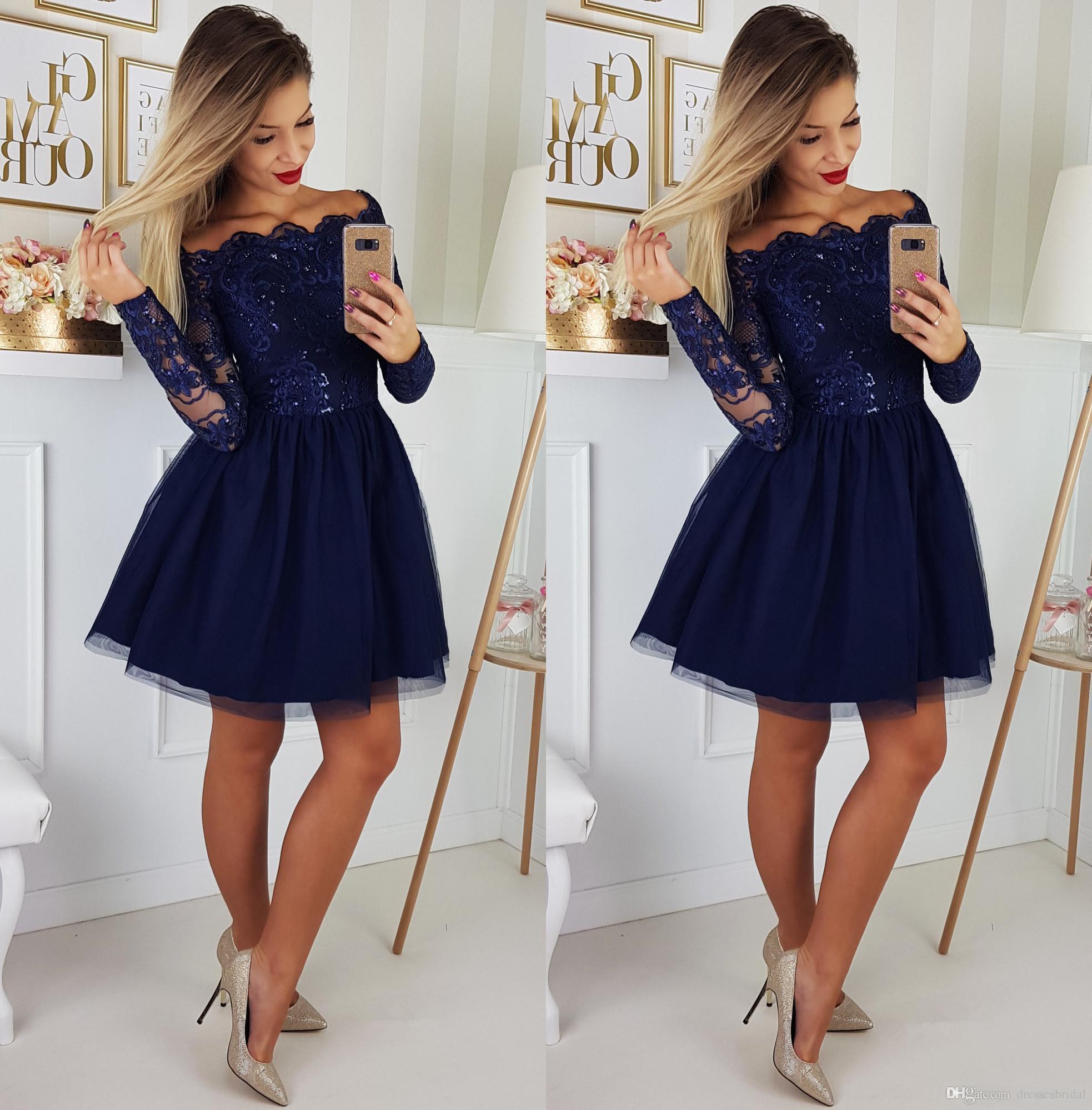 navy blue homecoming dress